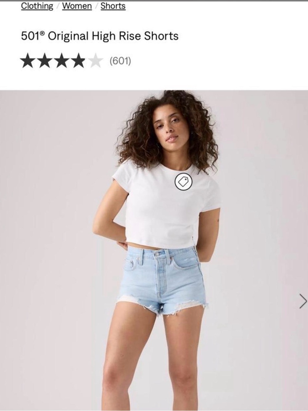 Levi's 501® Original High Rise Jean Shorts - Light Blue